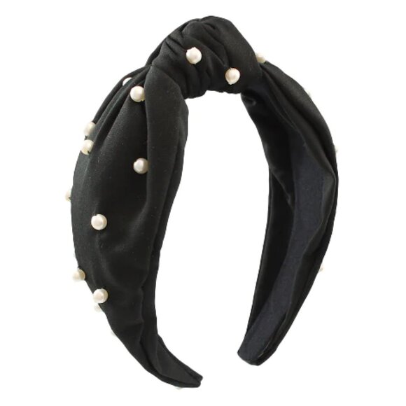 H&M Black + White Beaded Embellished Pearl Pullover Sweater + Matching Headband - Picture 5 of 6